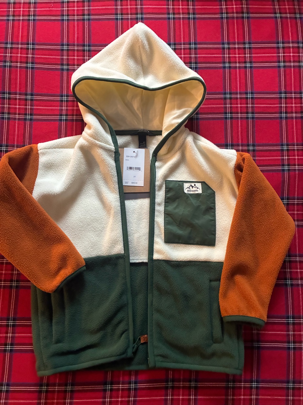 Eddie Bauer Toddler 3T Fleece Zip-Up Hooded Jacket – Fall Colors NWT